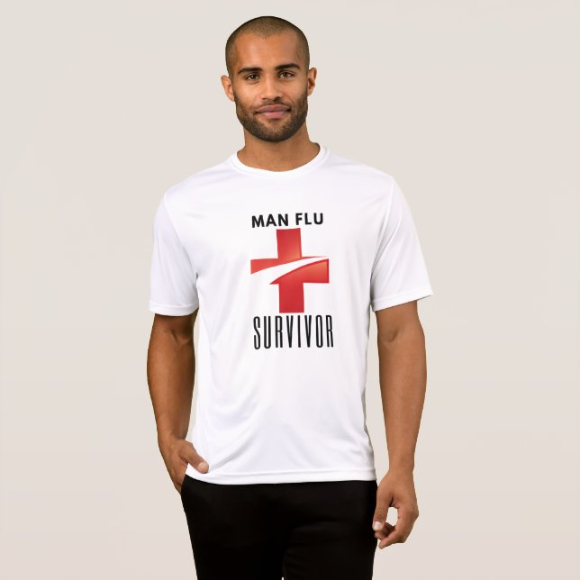 Mann-Grippe-Überlebender T-Shirt (Vorne ganz)