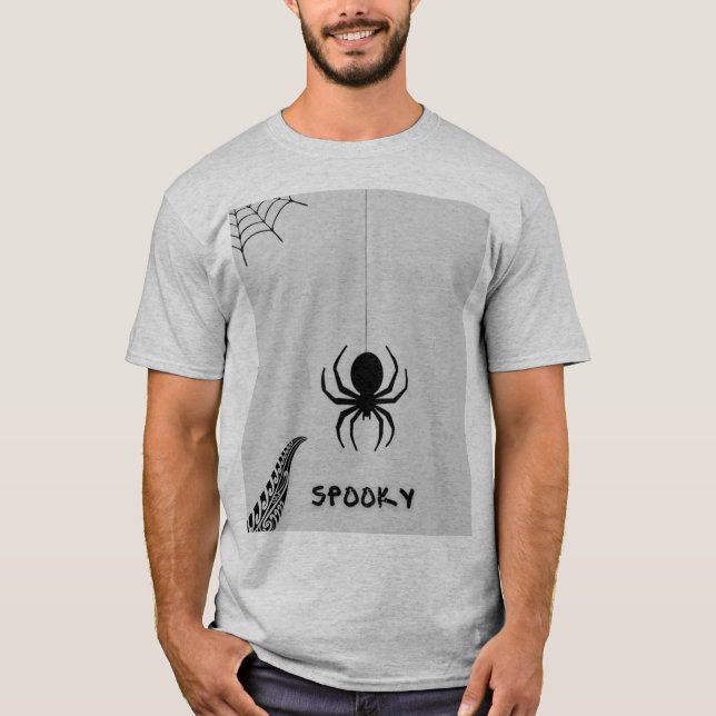 Mann Halb T-Shirt Spinnen Design (Vorderseite)