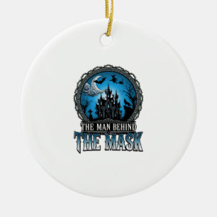 Mann hinter Maske Halloween Spukhaus Hexe_1 Keramik Ornament