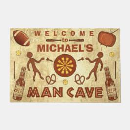 Mann-Höhlen-Bier trägt Fernsehbrezel-lustigen Fußmatte