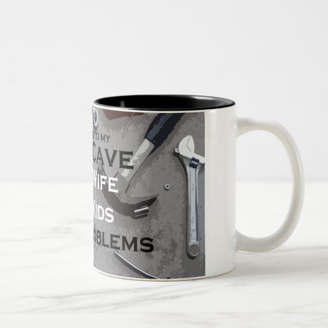 Mann-Höhlen-Tasse Zweifarbige Tasse (Rechts)