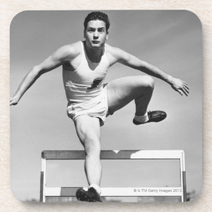 Mann Hurdling Untersetzer