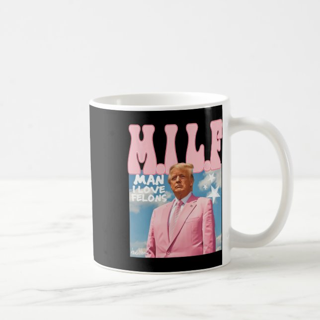 Mann I Liebe Felons Funny Trump Pink 2024 für Präs Kaffeetasse (Rechts)