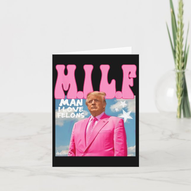 Mann I Liebe Felons Funny Trump Pink 2024 für Präs Karte (Vorderseite)