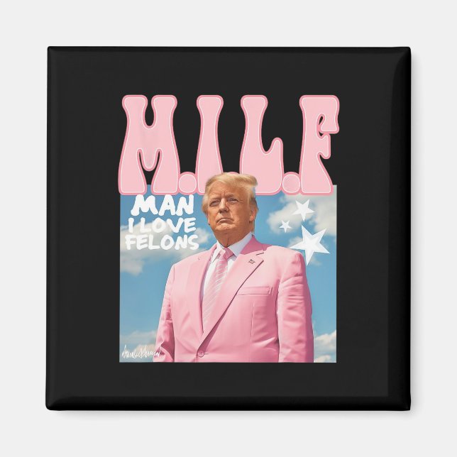 Mann I Liebe Felons Funny Trump Pink 2024 für Präs Magnet (Vorne)