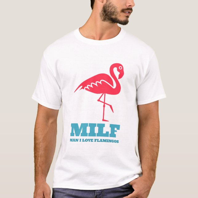Mann I Liebe Flamingos T-Shirt (Vorderseite)