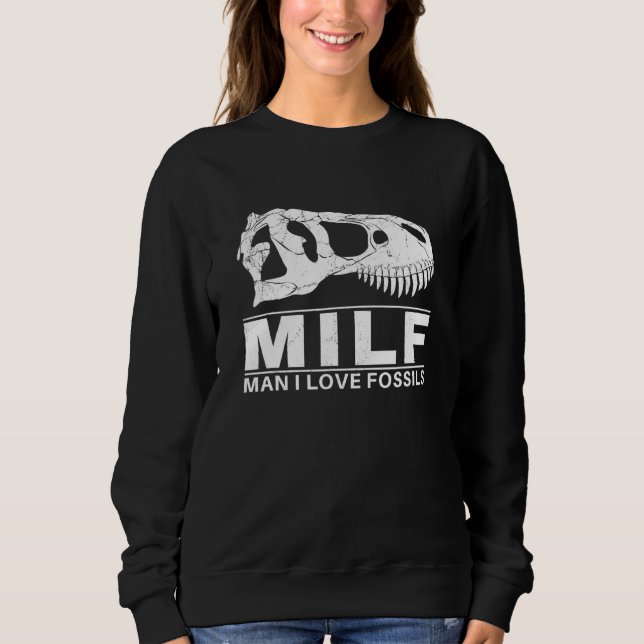 Mann, ich liebe Fossilien Trex Schädel Sweatshirt (Vorderseite)