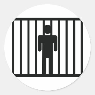 Mann im Gefängnis Runder Aufkleber