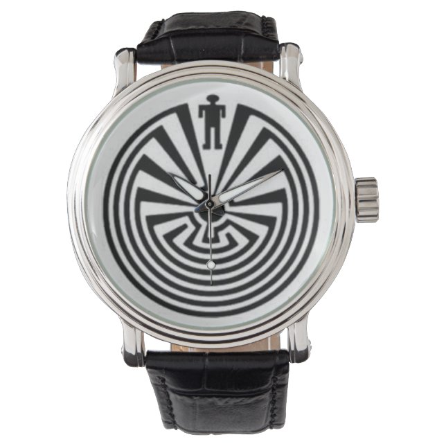 Mann im Labyrinth Armbanduhr (Vorderseite)