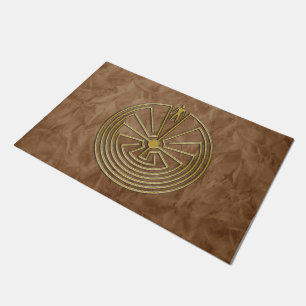 MANN IM LABYRINTH-Gold + Ihr backgr. u. Ideen Fußmatte