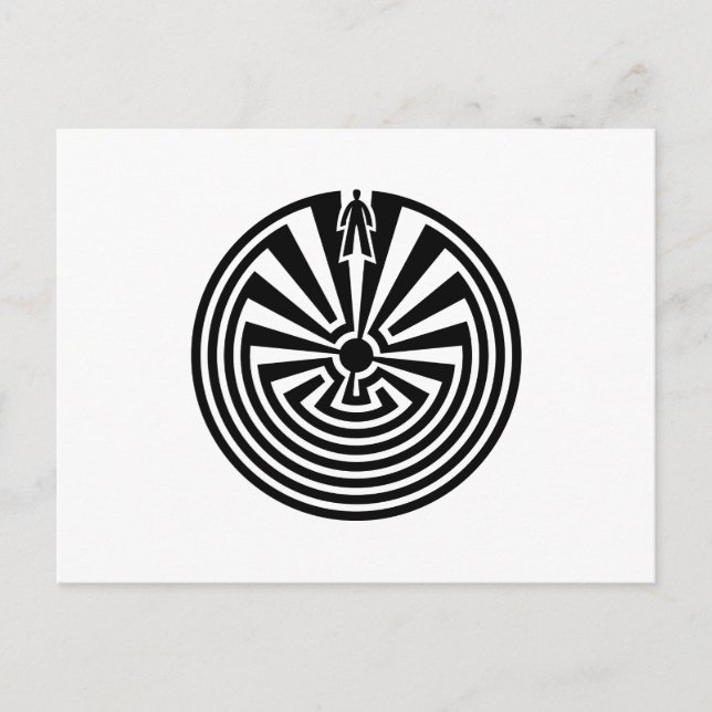 Mann im Maze, Indianer, Itoi, Papago Postkarte (Vorderseite)