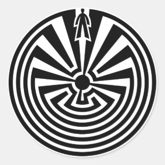 Mann im Maze, Indianer, Itoi, Papago Runder Aufkleber