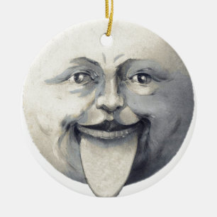 Mann im Mond Keramikornament