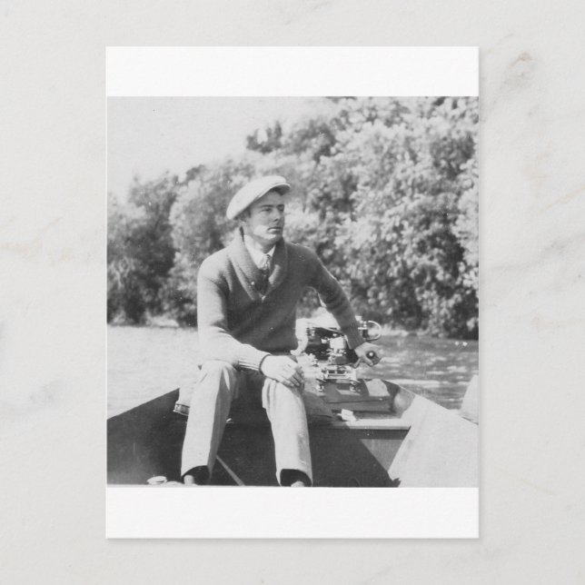 Mann in Boat Postkarte (Vorderseite)