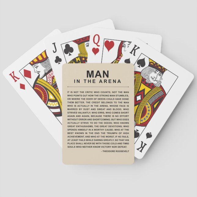 Mann in der Arena - sehr kühn Spielkarten (Rückseite)