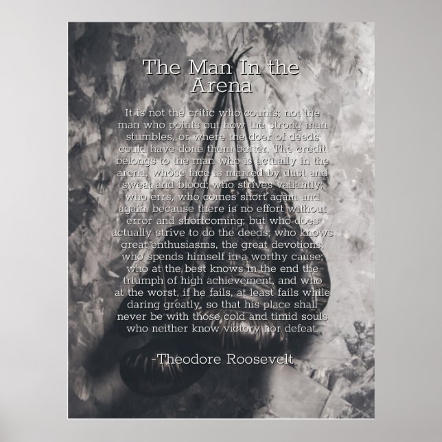 Mann in der Arena von Theodore Roosevelt Poster (Vorne)