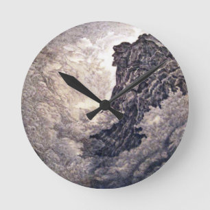 Mann in der GebirgsNew Hampshire-Uhr Runde Wanduhr