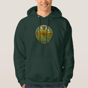 MANN IN DER LABYRINTH-Landschaft + Ihr Hintergrund Hoodie