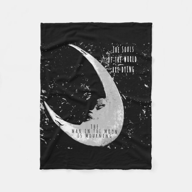 Mann in der Mond-Fleece-Decke Fleecedecke (Vorderseite)