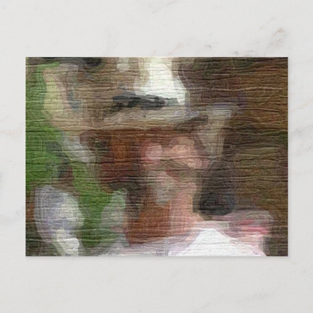 Mann in einem Strohhut Postkarte (Vorderseite)