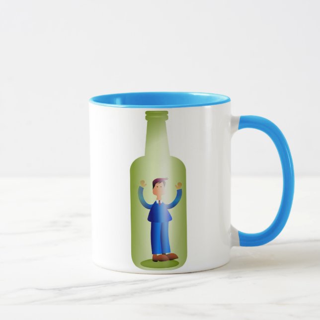 Mann in einer Flasche Tasse (Rechts)
