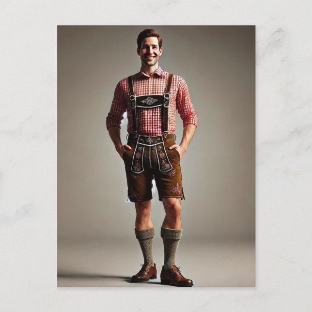 Mann in Lederhosen Postkarte (Vorderseite)
