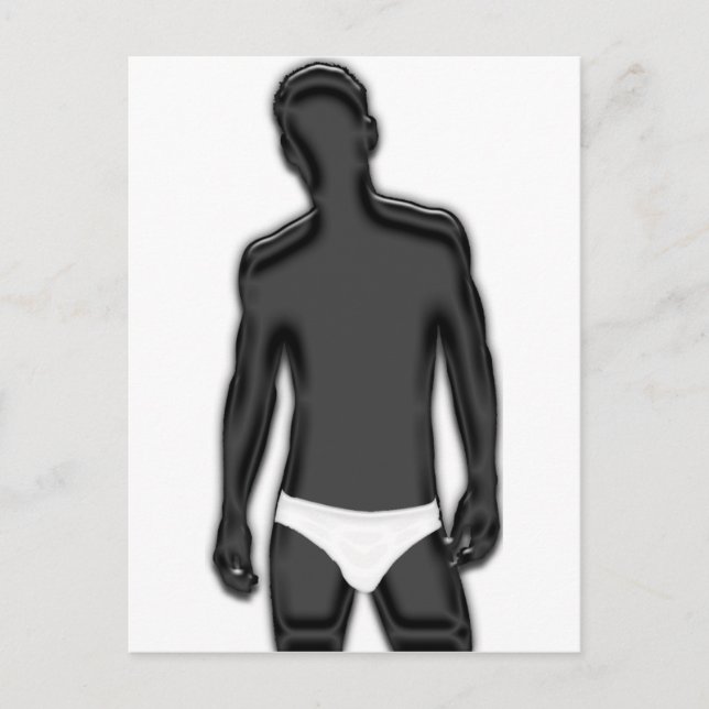 Mann in Unterwäsche Postkarte (Vorderseite)