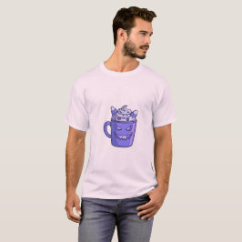 Mann in weißem T-Shirt mit gruseliger Getränkegraf
