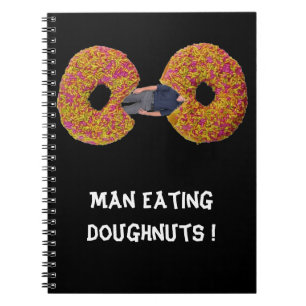 Mann isst Donuts ! Notizbuch Notizblock