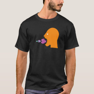 Mann isst großen Fisch kleine Fische und Planktonk T-Shirt
