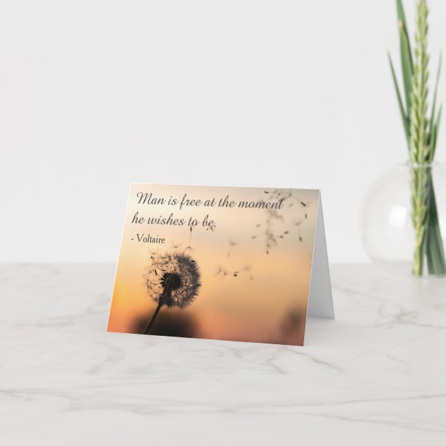 Mann ist freies Voltaire Zitat Karte (Vorderseite)