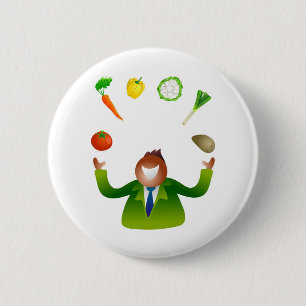 Mann-jonglierendes Gemüse Button