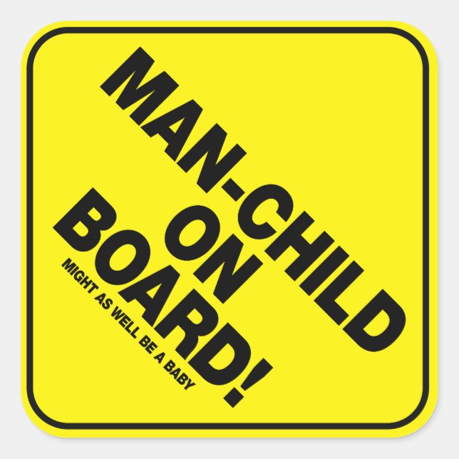 Mann-Kind an Bord! Aufkleber für die Fahrzeugwarnu (Vorderseite)