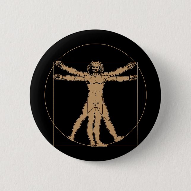 Mann-Knopf Da Vincis Vitruvian Button (Vorderseite)
