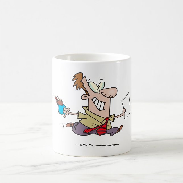 Mann läuft mit Kaffee Kaffeetasse (Von Creator hochgeladen)