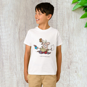 Mann läuft mit Kaffee T-Shirt