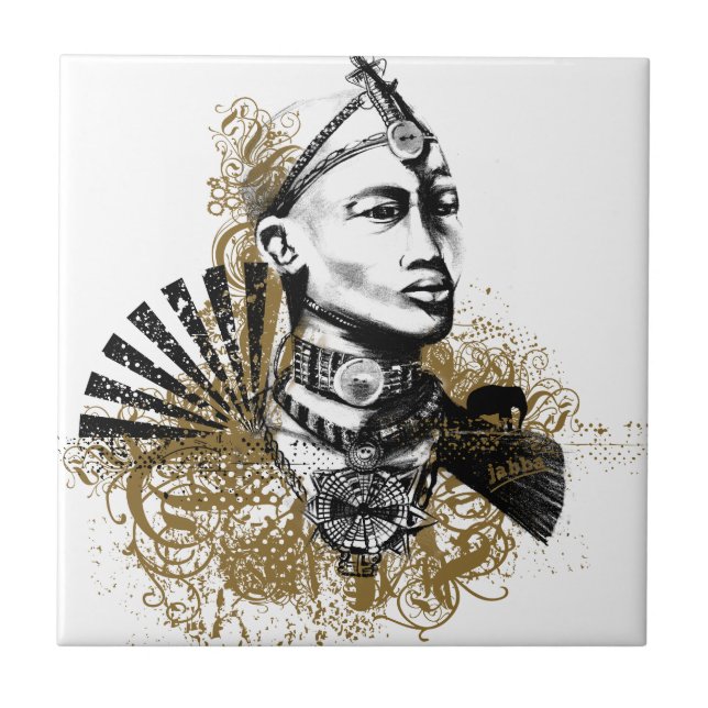 Mann Löwen Maasai Fliese (Vorderseite)