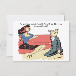 Mann macht einer Frau einen Antrag, Hilarisch Save The Date