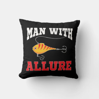 Mann mit anregendem Fischfang T - Shirt Kissen