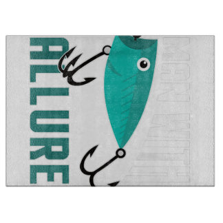 Mann mit anregendem Fischfang T - Shirt Schneidebrett