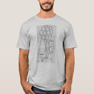 Mann mit Balloons-Cartoon T-Shirt