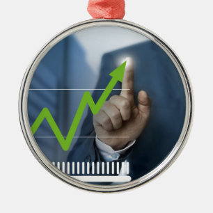 Mann mit Börsenkurs Touchscreen-Konzept Ornament Aus Metall