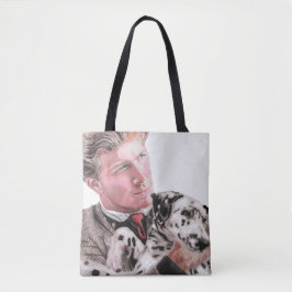 Mann mit Dalmatiner Spotty Dog Niedlich Tote Bag Tasche