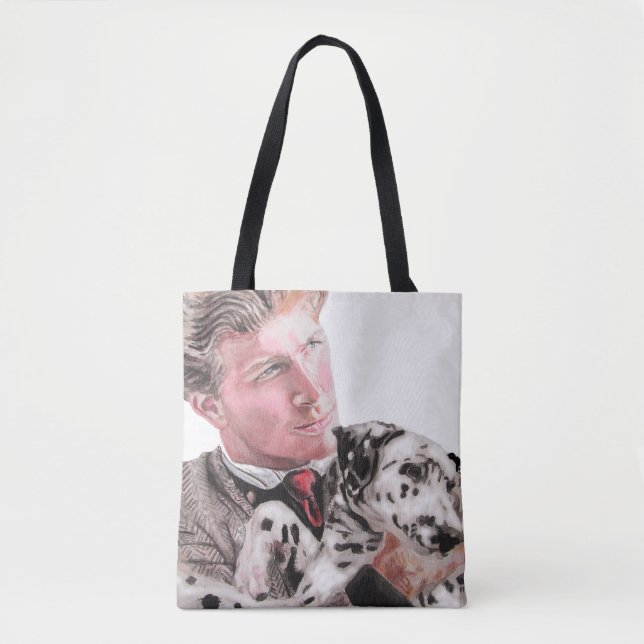 Mann mit Dalmatiner Spotty Dog Niedlich Tote Bag Tasche (Vorderseite)