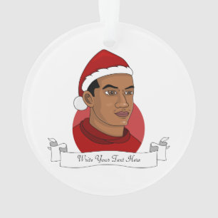 Mann mit dem Weihnachtsmann-Cartoon Ornament