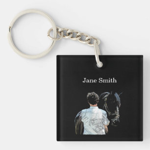 Mann mit dunklem Akryllischer Schlüsselanhänger