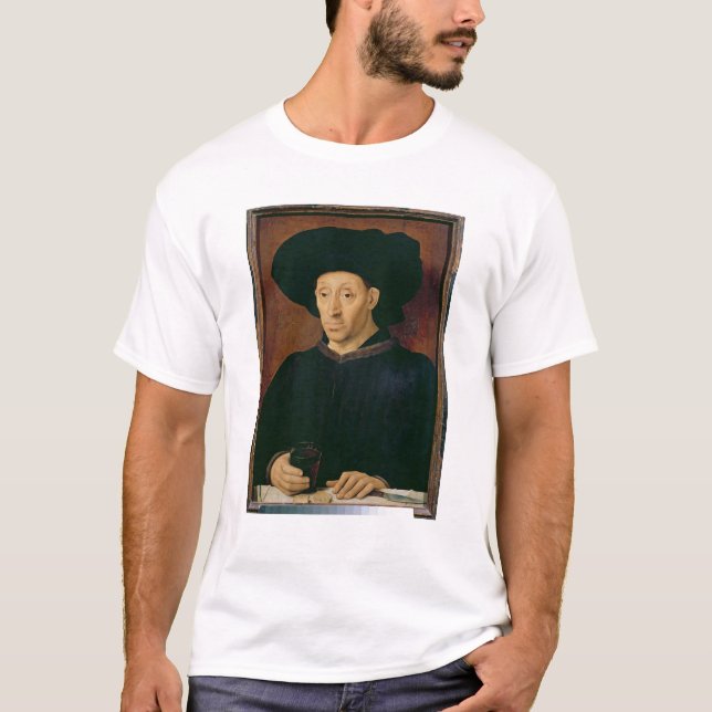 Mann mit einem Glas Wein T-Shirt (Vorderseite)