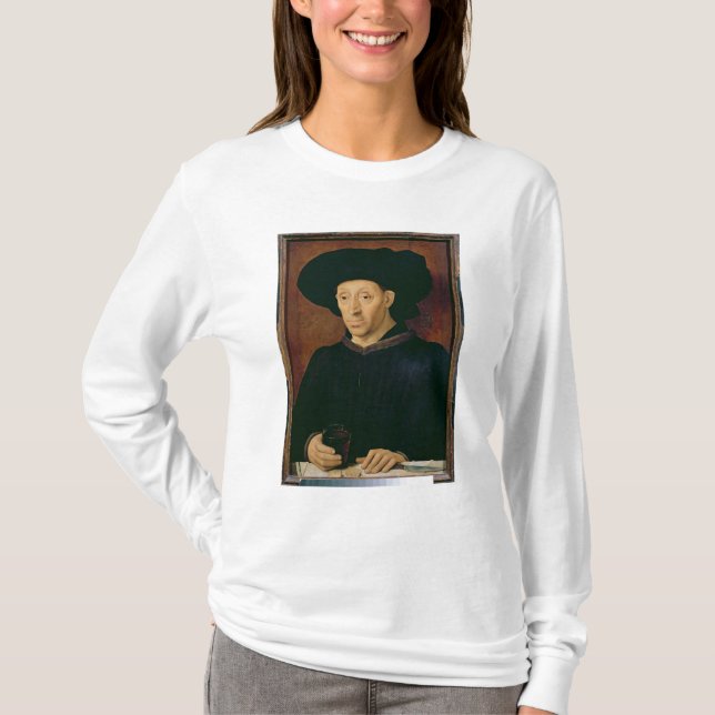 Mann mit einem Glas Wein T-Shirt (Vorderseite)