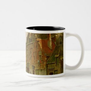 Mann mit einer Schubkarre Zweifarbige Tasse