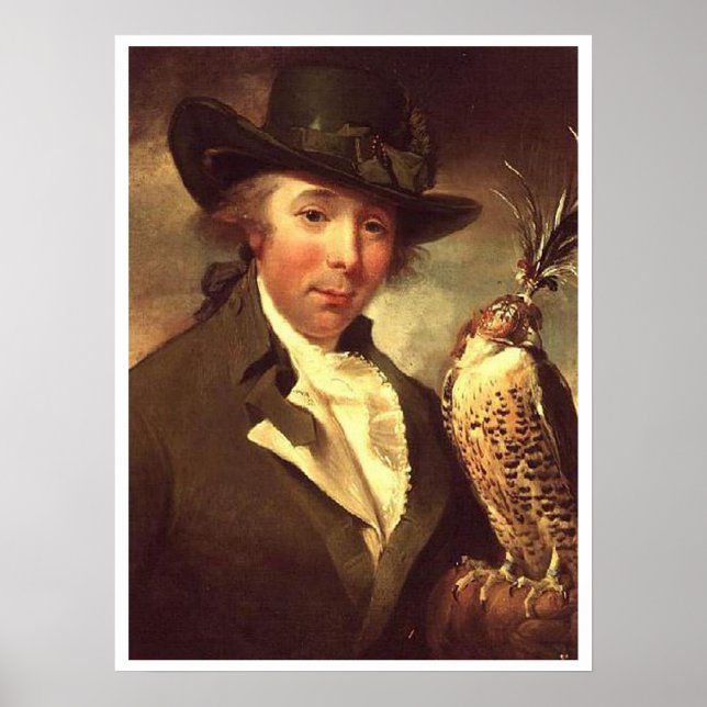 Mann mit Falcon Poster (Vorne)